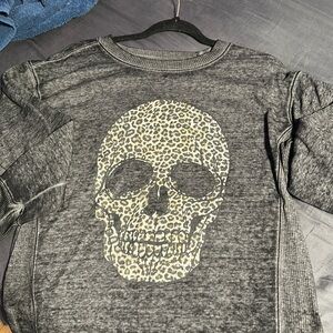 Skull Cheetah Print Crewneck Maurices